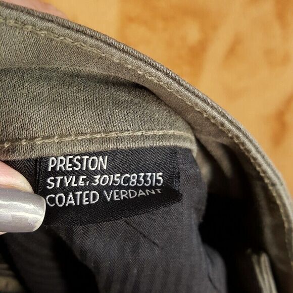 MONFRERE Jeans Mens 30 Green Coated Skinny Cargo Stretch Denim PRESTON $328 - Picture 4 of 10